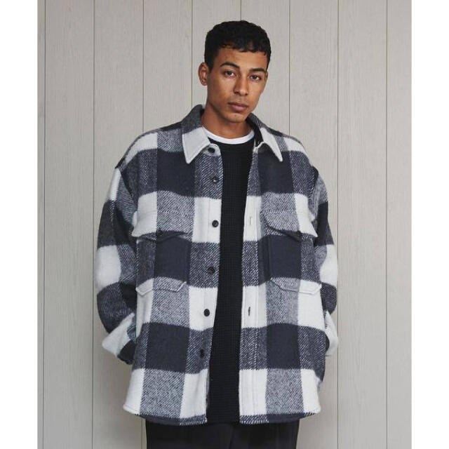 ＜H＞FLUFFY CHECK BIG CPO JACKET/ジャケット