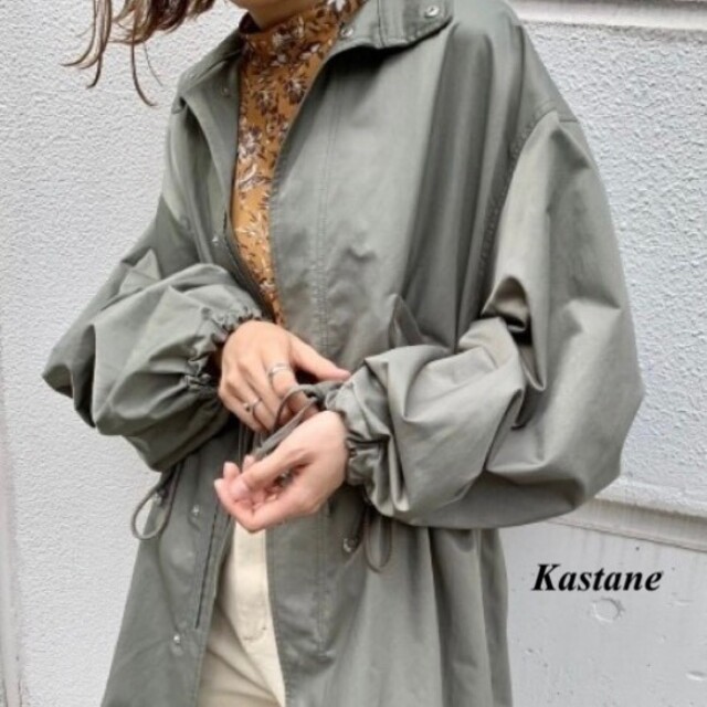 Kastane(カスタネ)の新品 Kastane サテン織りミリタリーコート レディースのジャケット/アウター(ミリタリージャケット)の商品写真