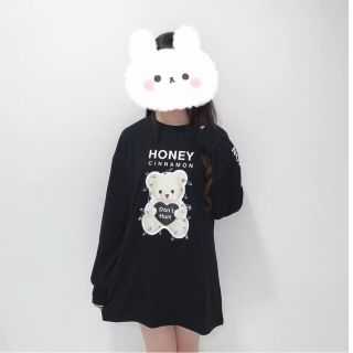 ハニーシナモン(Honey Cinnamon)のハニーシナモン♡黒♡ティーシャツ(Tシャツ(長袖/七分))