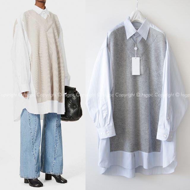 Maison Martin Margiela(マルタンマルジェラ)の【定価16万】メゾンマルジェラ Spliced Knit shirt dress レディースのワンピース(ひざ丈ワンピース)の商品写真