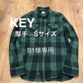 エドウィン(EDWIN)のKEY ネルシャツ　グリーン　チェック　S(シャツ)