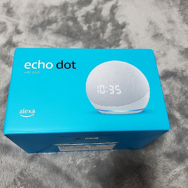 ECHO(エコー)のEcho Dot 4世代 グレーシャーホワイトwith clock スマホ/家電/カメラのオーディオ機器(スピーカー)の商品写真