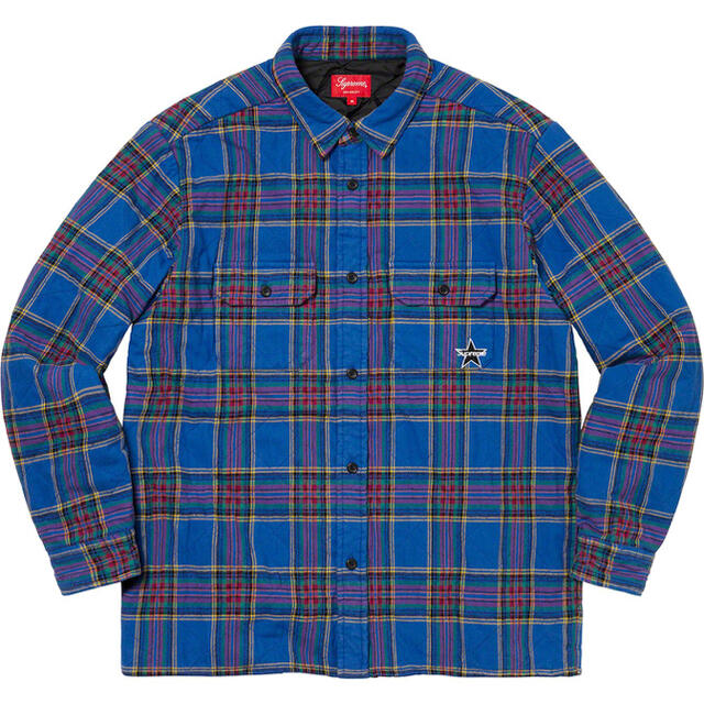 M 青 Supreme Quilted Plaid Flannel Shirt