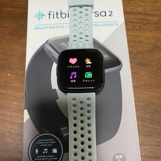 Fitbit versa2 ブラック　純正スポーツバンドつき