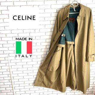 セリーヌ(celine)の★CELINE セリーヌ イタリア製 デザインロングコート バルマカーンコート(ステンカラーコート)