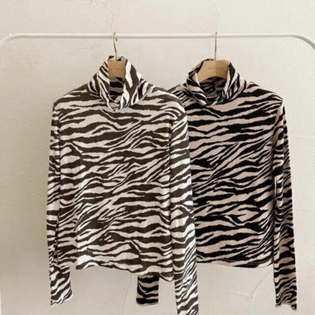 SeaRoomlynn(シールームリン)のハイネックジャージーzebraカットソー レディースのトップス(カットソー(長袖/七分))の商品写真