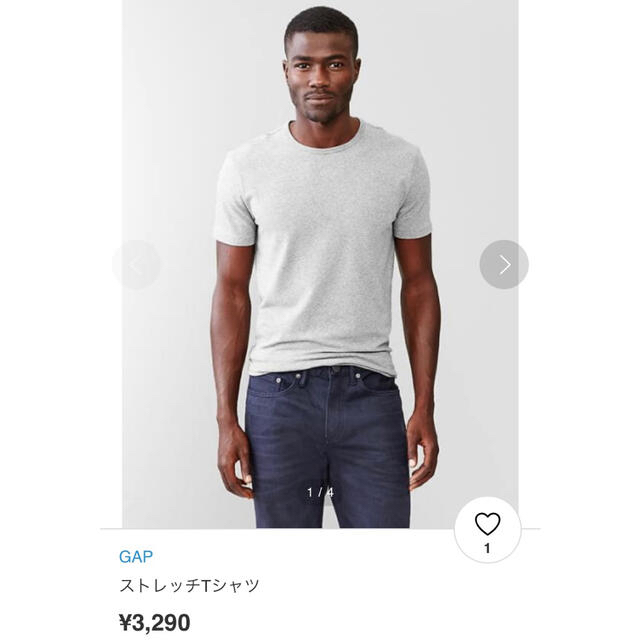 GAP(ギャップ)の新品 レア GAP ギャップ ストレッチクルーネックTシャツ M グレー メンズのトップス(Tシャツ/カットソー(半袖/袖なし))の商品写真