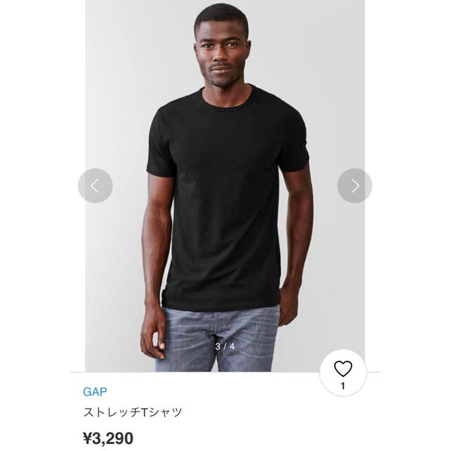 GAP(ギャップ)の新品 レア GAP ギャップ ストレッチクルーネックTシャツ M 黒 ブラック メンズのトップス(Tシャツ/カットソー(半袖/袖なし))の商品写真