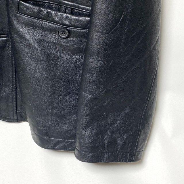 美品 牛革 90s ヴィンテージ レザー コート ブラック 菅田将暉 メンズのジャケット/アウター(レザージャケット)の商品写真