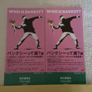 バンクシーって誰？展 平日無料観覧券 ２枚(美術館/博物館)