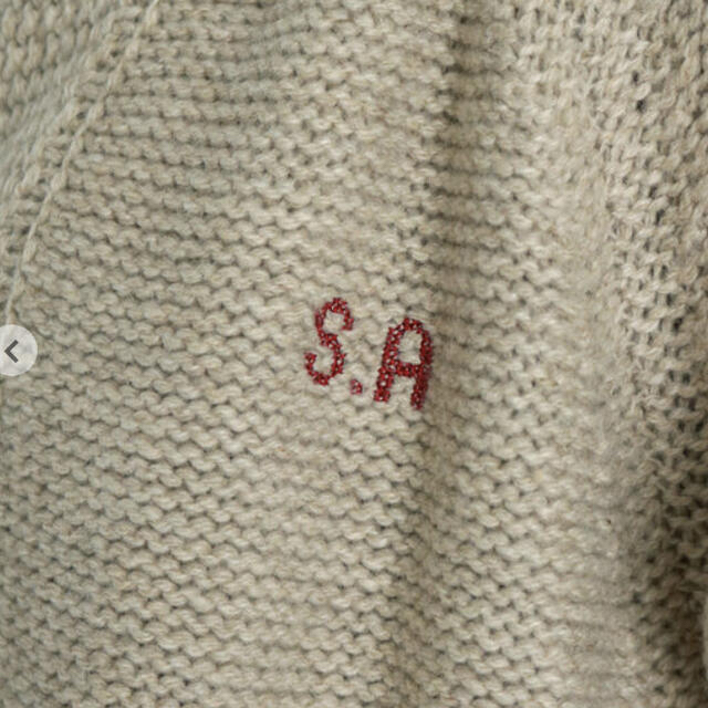 35th SA刺繍ブリティッシュウールカーディガン　ベージュ