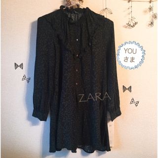 ザラ(ZARA)のZARAプリント柄ミニワンピース(ミニワンピース)