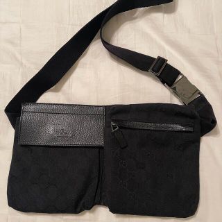 美品 GUCCI グッチ ボディバッグ ウエストポーチ GG 黒-