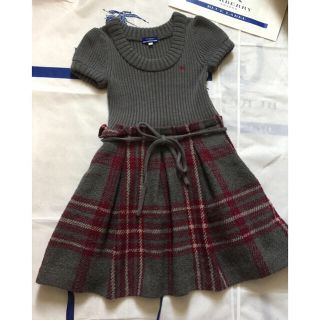 バーバリー(BURBERRY)の美品 バーバリー ブルーレーベル ドッキング ワンピース 西野カナ(ミニワンピース)