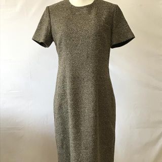 タルボット(TALBOTS)の美品タルボット落ち着いた色合いの半袖ワンピース、サイズ8、L、11号。(ひざ丈ワンピース)