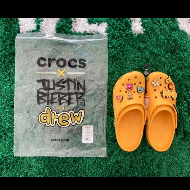 新品 Crocs X Justin Bieber drew イエロー 27サンダル