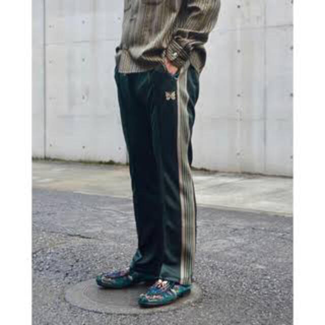 NEEDLES TRACK PANTS ストレート OLIVE×GREY 希少-