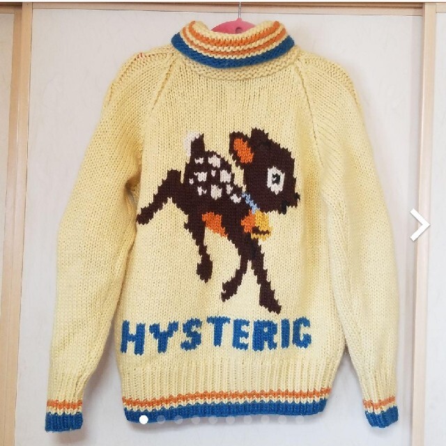 HYSTERIC GLAMOUR(ヒステリックグラマー)の希少 ヴィンテージ 超美品 ヒステリックグラマー  カウチン バンビ イエロー レディースのジャケット/アウター(ブルゾン)の商品写真