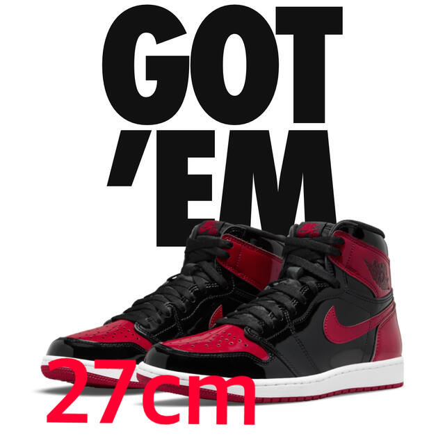 NIKE AIR JORDAN 1 HIGH BRED PATENT 27cm