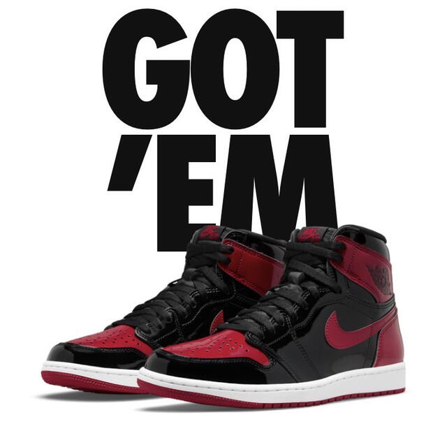 NIKE AIR JORDAN 1 HIGH BRED PATENT靴/シューズ