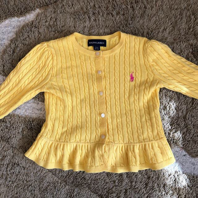 Ralph Lauren(ラルフローレン)の【ラルフローレン】カーディガン　黄色　サイズ90  24M キッズ/ベビー/マタニティのキッズ服女の子用(90cm~)(カーディガン)の商品写真