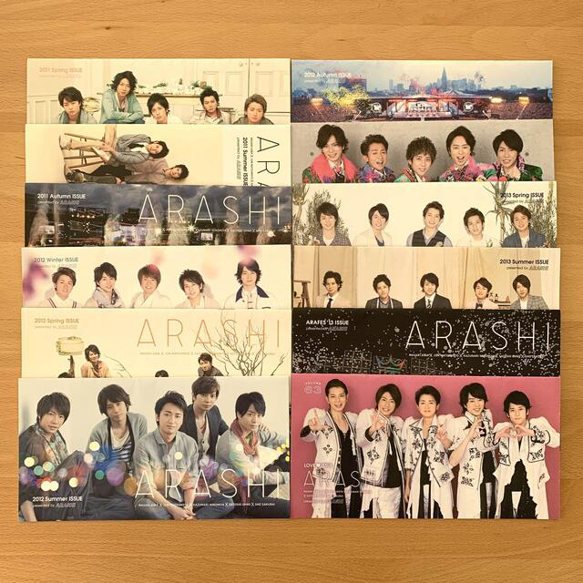 嵐(アラシ)の嵐 FC会報 22冊 vol.52〜73 年賀状2枚 フライヤー5枚 チラシ エンタメ/ホビーのタレントグッズ(アイドルグッズ)の商品写真