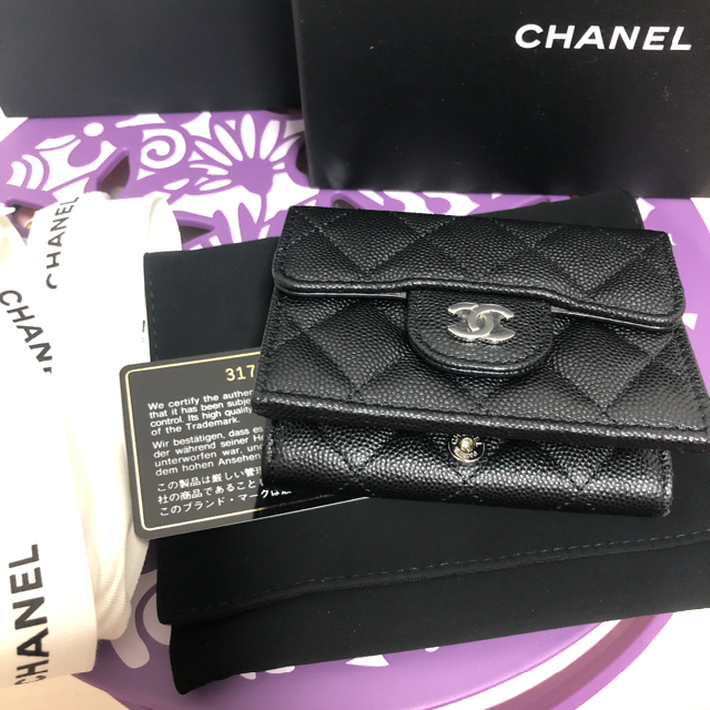 メーカー再生品】 CHANEL キャビアスキン ミニウォレット CHANEL