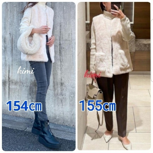 ZARA (164 エクリュ) ファーベスト フェイクファー ジレ ZARA (164 エクリュ) ファーベスト フェイクファー ジレ