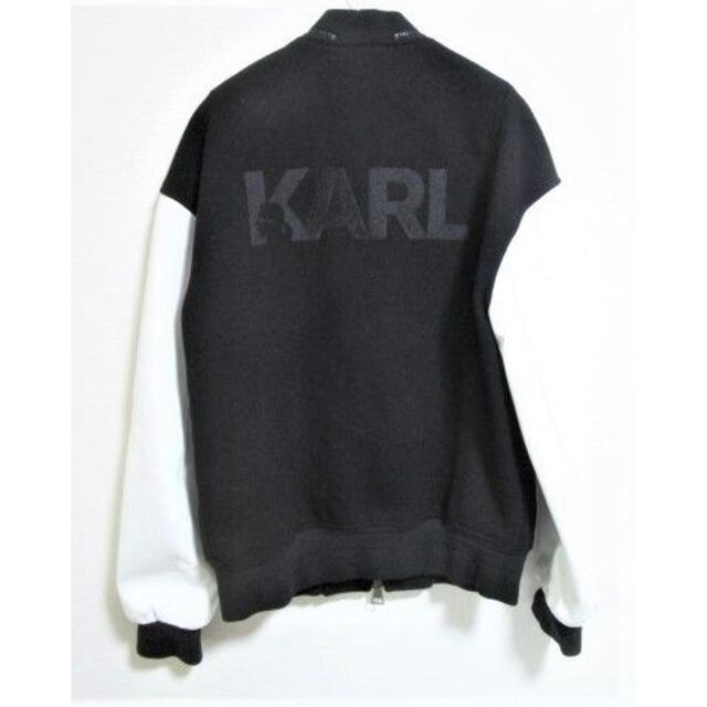 Karl Lagerfeld(カールラガーフェルド)のheart様専用カールラガーフェルド　スタジャン　袖ラムレザー☆定価6.8万♪ メンズのジャケット/アウター(スタジャン)の商品写真