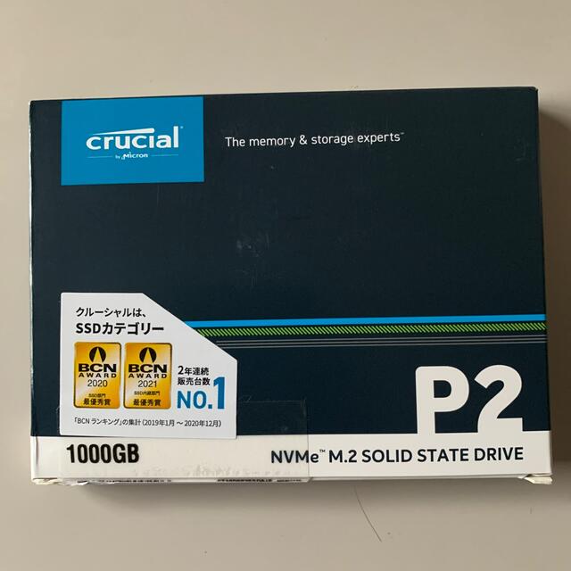 【未開封・新品】Crucial NVMe M.2 SSD 1TB P2PC/タブレット