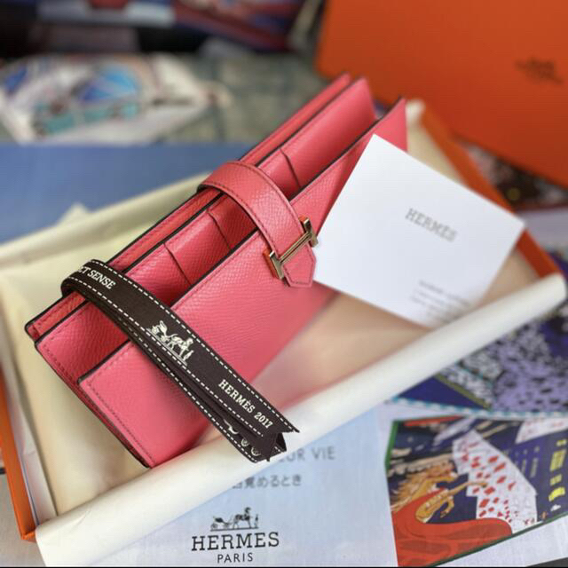 Hermes - yuu❤︎ エルメス　ベアンロングウォレット　ローズアザレ