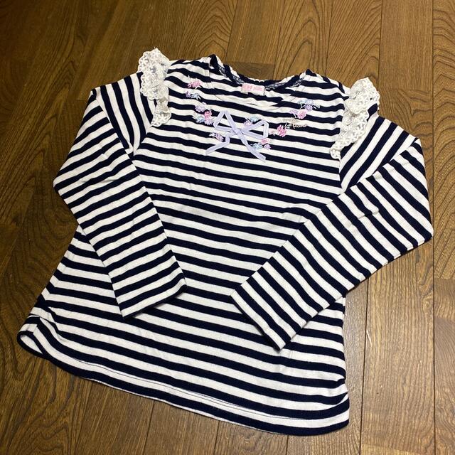 mezzo piano(メゾピアノ)の専用です☆ mezzo piano ボーダー　長袖カットソー　140 キッズ/ベビー/マタニティのキッズ服女の子用(90cm~)(Tシャツ/カットソー)の商品写真