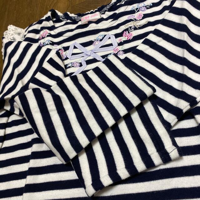 mezzo piano(メゾピアノ)の専用です☆ mezzo piano ボーダー　長袖カットソー　140 キッズ/ベビー/マタニティのキッズ服女の子用(90cm~)(Tシャツ/カットソー)の商品写真