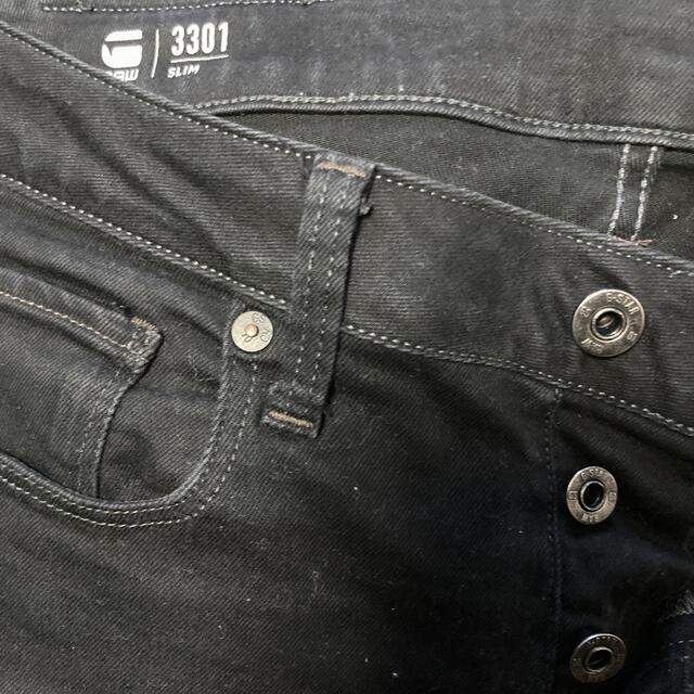 G-STAR RAW(ジースター)のジースター　3301 SLIM 黒 メンズのパンツ(デニム/ジーンズ)の商品写真