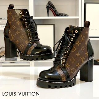 ルイヴィトン(LOUIS VUITTON)の3324 ヴィトン スタートレイルライン モノグラム レザー アンクルブーツ 茶(ブーツ)