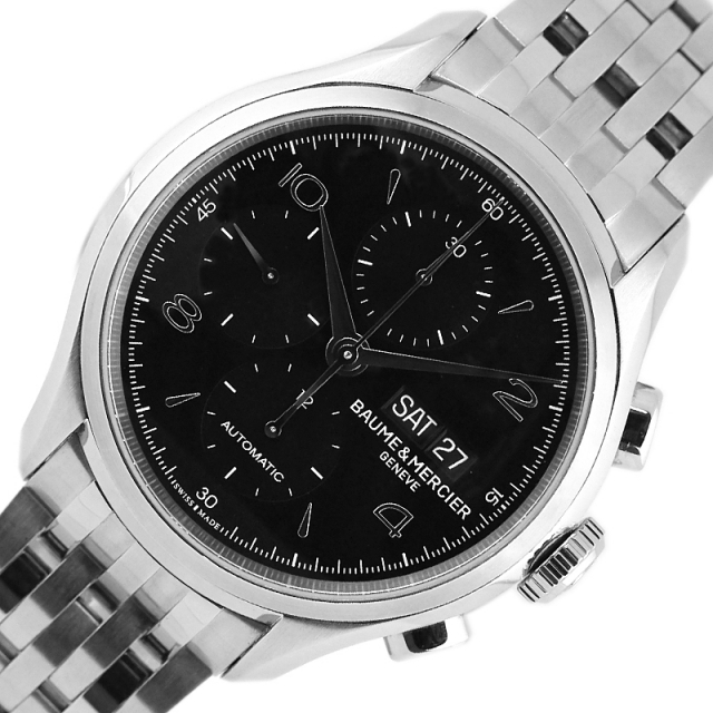 本格派ま! ボーム&メルシェ BAUME & MERCIER クリフトン クロノグ【中古】 腕時計(アナログ)
