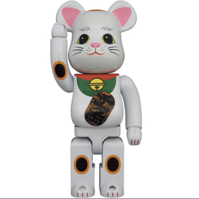 BE@RBRICK 招き猫 白メッキ 発光 400％ ベアブリック