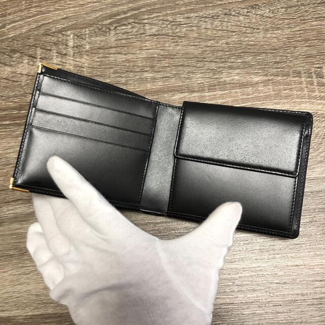 未使用品◆dunhill ダンヒル 20R2PI0PC001 ロゴプレート付き PVC レザーウォレット/二つ折り財布 ブラック 箱付き メンズ