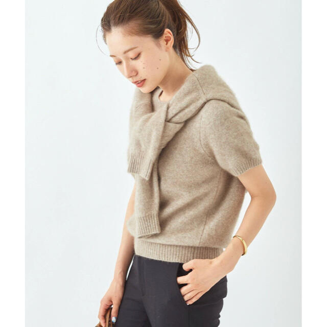 未使用!新品！Cashmere Mix Fur 半袖プルオーバー plage