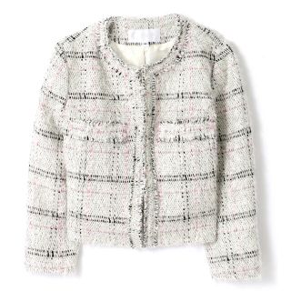 ジルスチュアート(JILLSTUART)の新品 タグ付き ジルスチュアート ツイードジャケット ノーカラージャケット(ノーカラージャケット)