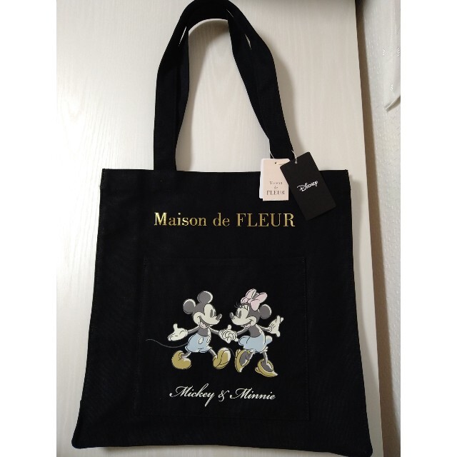 Maison de FLEUR(メゾンドフルール)のMaison de FLEUR　ミッキー＆ミニー　スクエアトートバッグ レディースのバッグ(トートバッグ)の商品写真