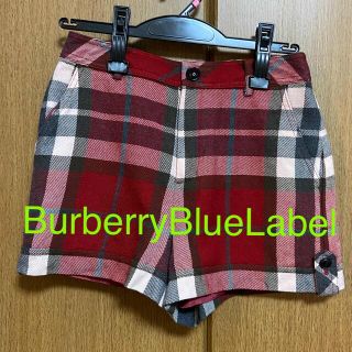 BURBERRY BLUE LABEL - ショートパンツ 赤チェック Burberry BlueLabel