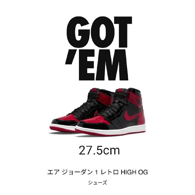 NIKE(ナイキ)のNike Air Jordan 1 High OG "Bred Patent" メンズの靴/シューズ(スニーカー)の商品写真