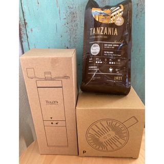 タリーズコーヒー(TULLY'S COFFEE)の新品未使用　タリーズ　3点セット　コーヒーミル　ドリッパー　コーヒー豆(日用品/生活雑貨)