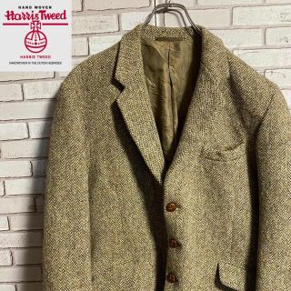 ハリスツイード(Harris Tweed)の90s 古着 ハリスツイード テーラードジャケット くるみボタン ヴィンテージ(テーラードジャケット)