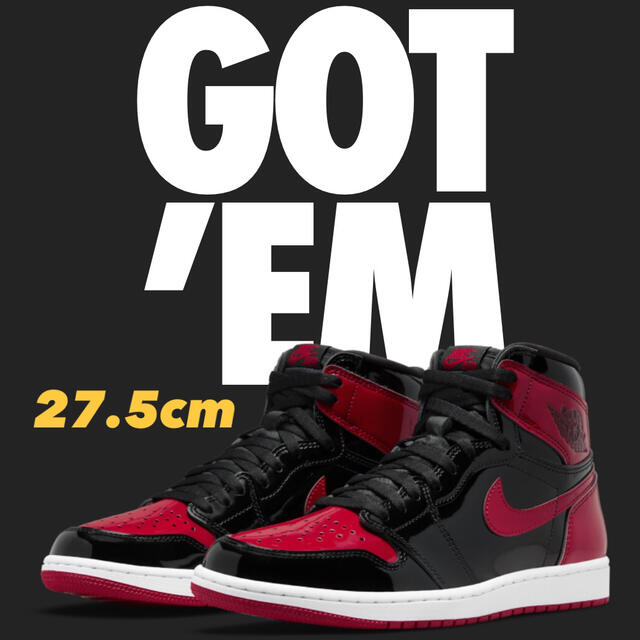 NIKE AIR JORDAN 1  "BRED PATENT 27.5cm