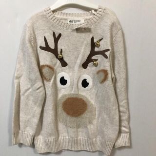 エイチアンドエム(H&M)の新品✨110 可愛いトナカイ♡鈴付きクリスマス　ニットセーターH&M(ニット)