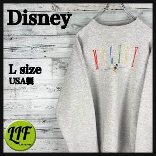 ディズニー(Disney)の【希少】ディズニー ミッキー  USA製 刺繍 90s スウェット トレーナー(スウェット)