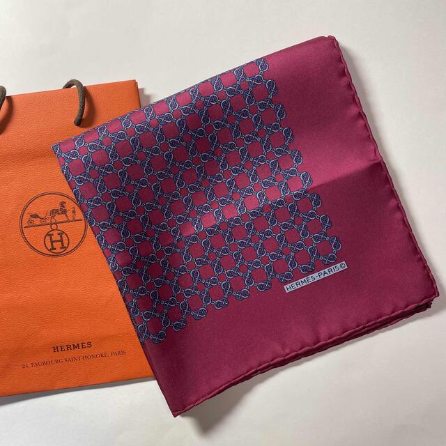 HERMES パリ本店購入 ポケットチーフ 未使用品 人気ブラドン 7040円