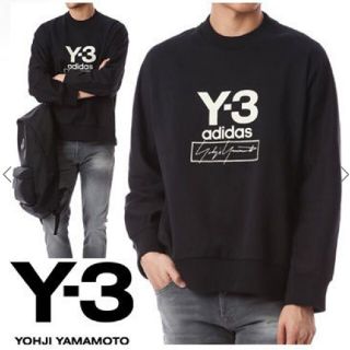 【レアサイズ男女兼用】Y-3 ワイスリー ロゴ クルーネックスウェット パーカー